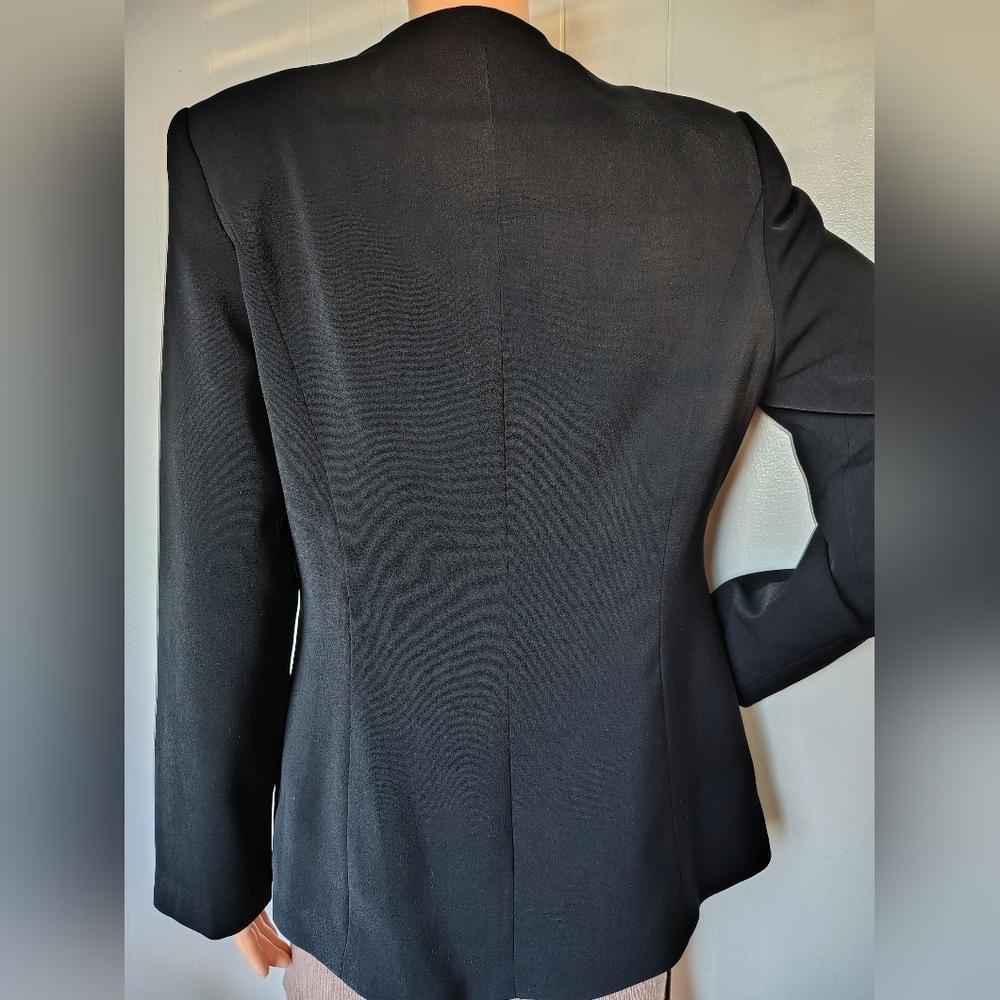 Champagne Black Women's Blazer with Crystal Button Size 8 - Picture 2 of 7